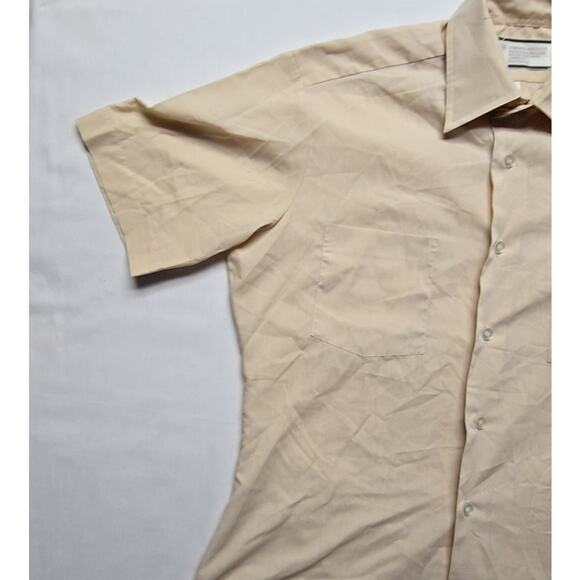 Vintage Sears Perma Prest Beige Short Sleeve Shirt 14 1/2 Men's Small Button Up - Picture 4 of 10